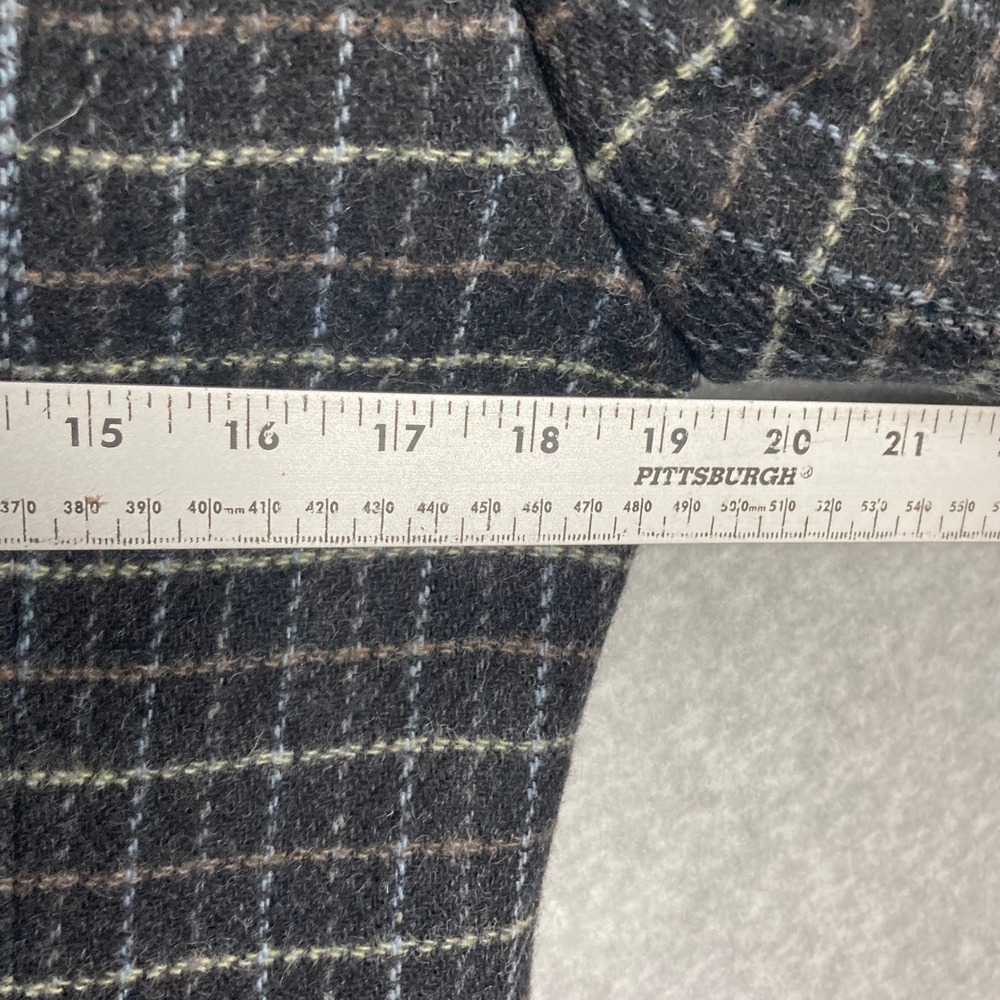 Vintage Danielle Martin‎ Wool Plaid Blazer Suede Collar Jacket Academia 8 Black - Picture 3 of 11